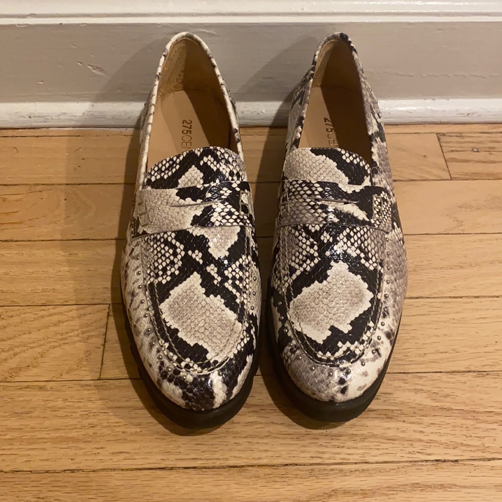 Snakeskin loafers